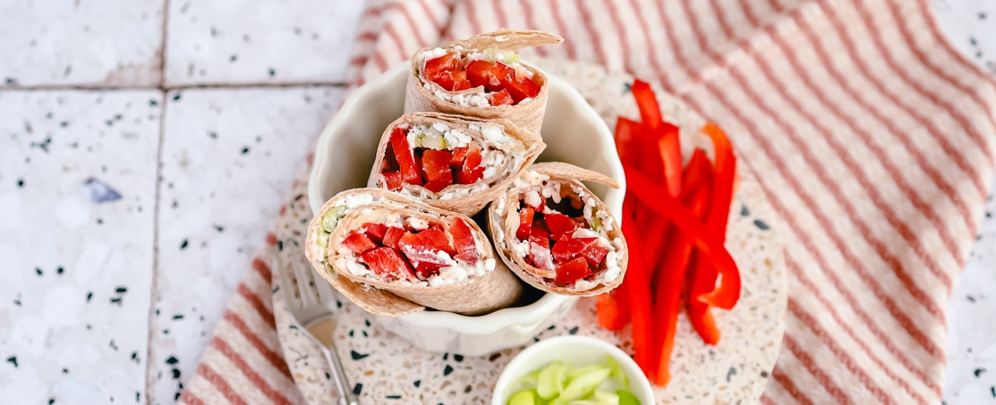 Wraps met kruidige cottage cheese & paprika